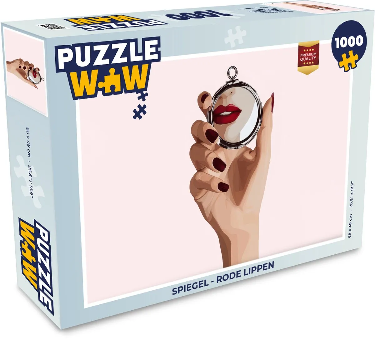 PuzzleWow Spiegel Legpuzzel 1000 Stuks - Rode Lippen
