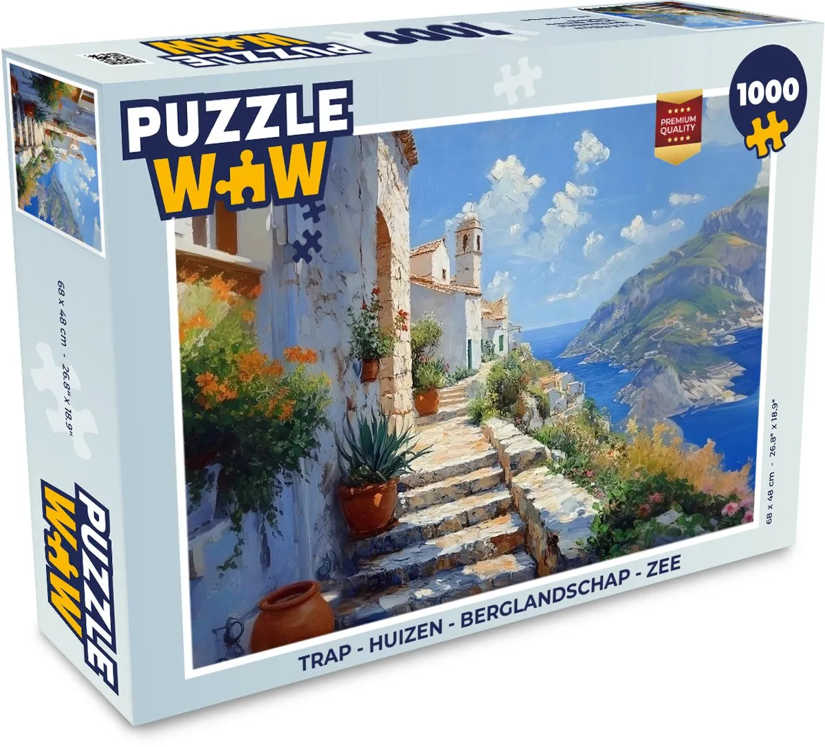 PuzzleWow Trap - Huizen Berglandschap Zee Legpuzzel 1000 Stuks