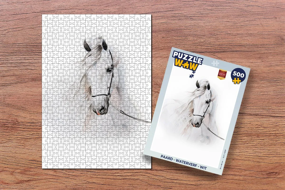 PuzzleWow Paard Waterverf Legpuzzel 500 Stuks - Multicolor