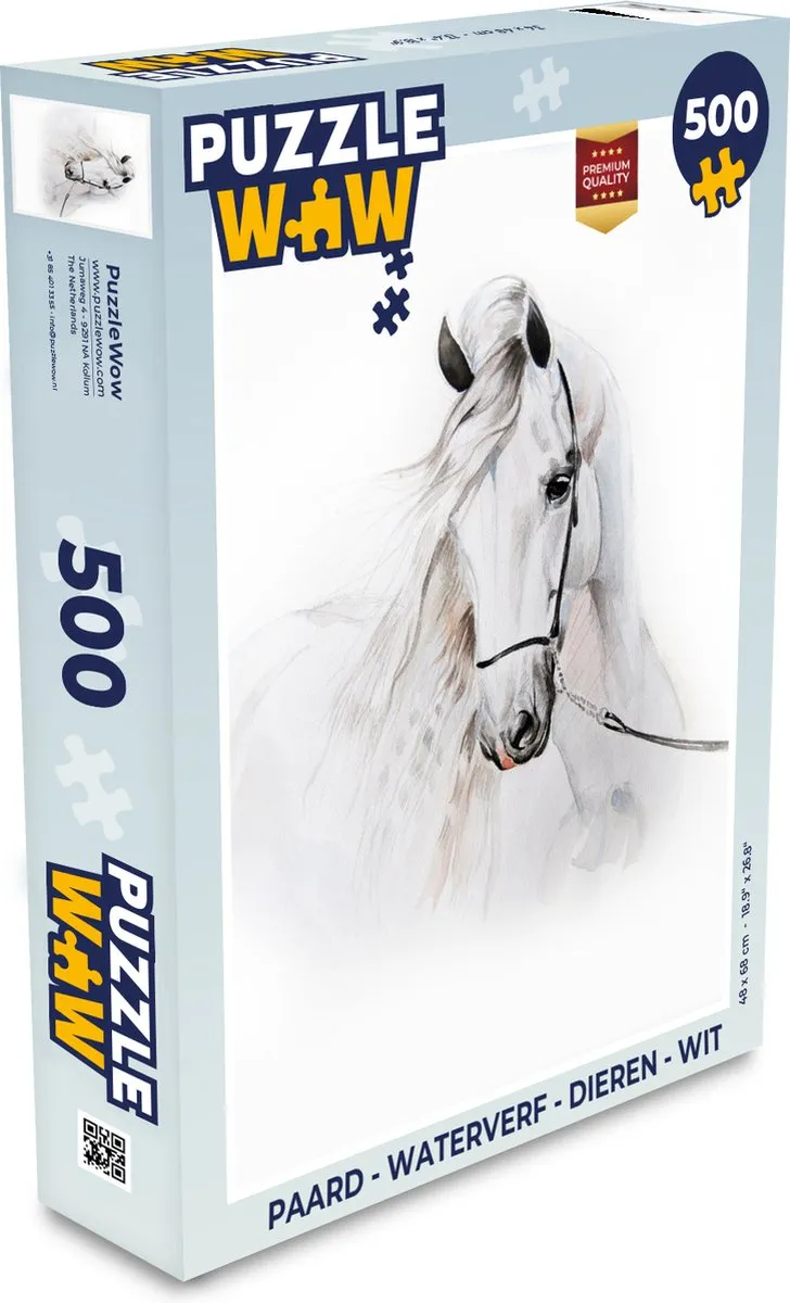 PuzzleWow Paard Waterverf Legpuzzel 500 Stuks - Multicolor