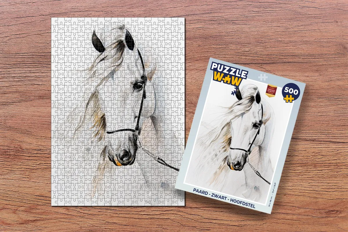PuzzleWow Paard Waterverf Legpuzzel 500 Stuks - Multicolor