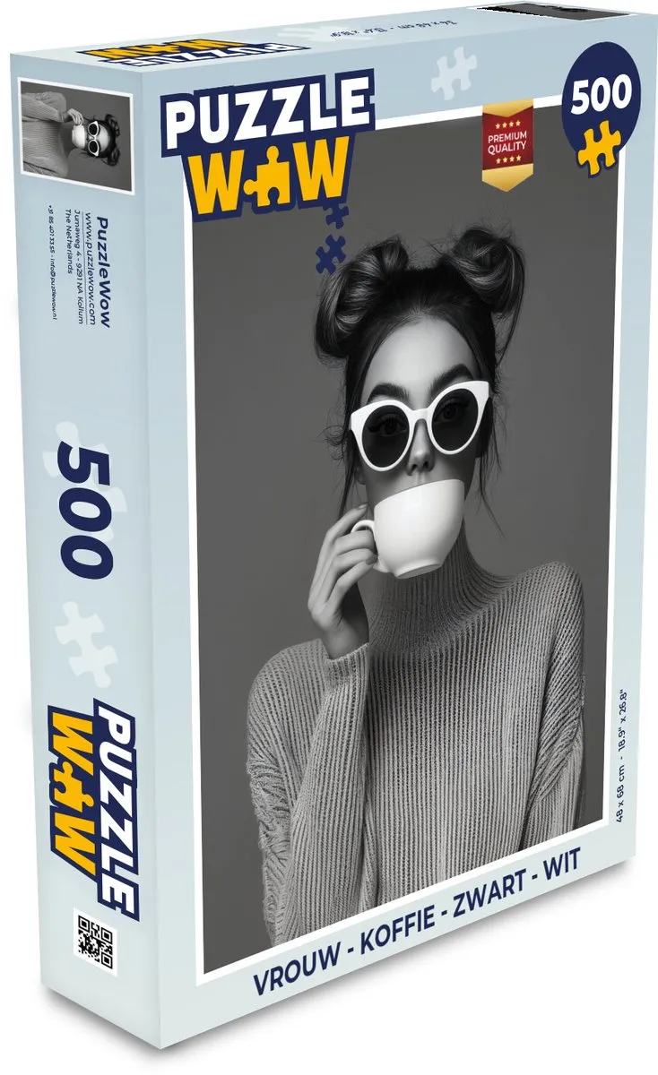 PuzzleWow Legpuzzel Vrouw Koffie 500 Stuks - MPN 8721172699787