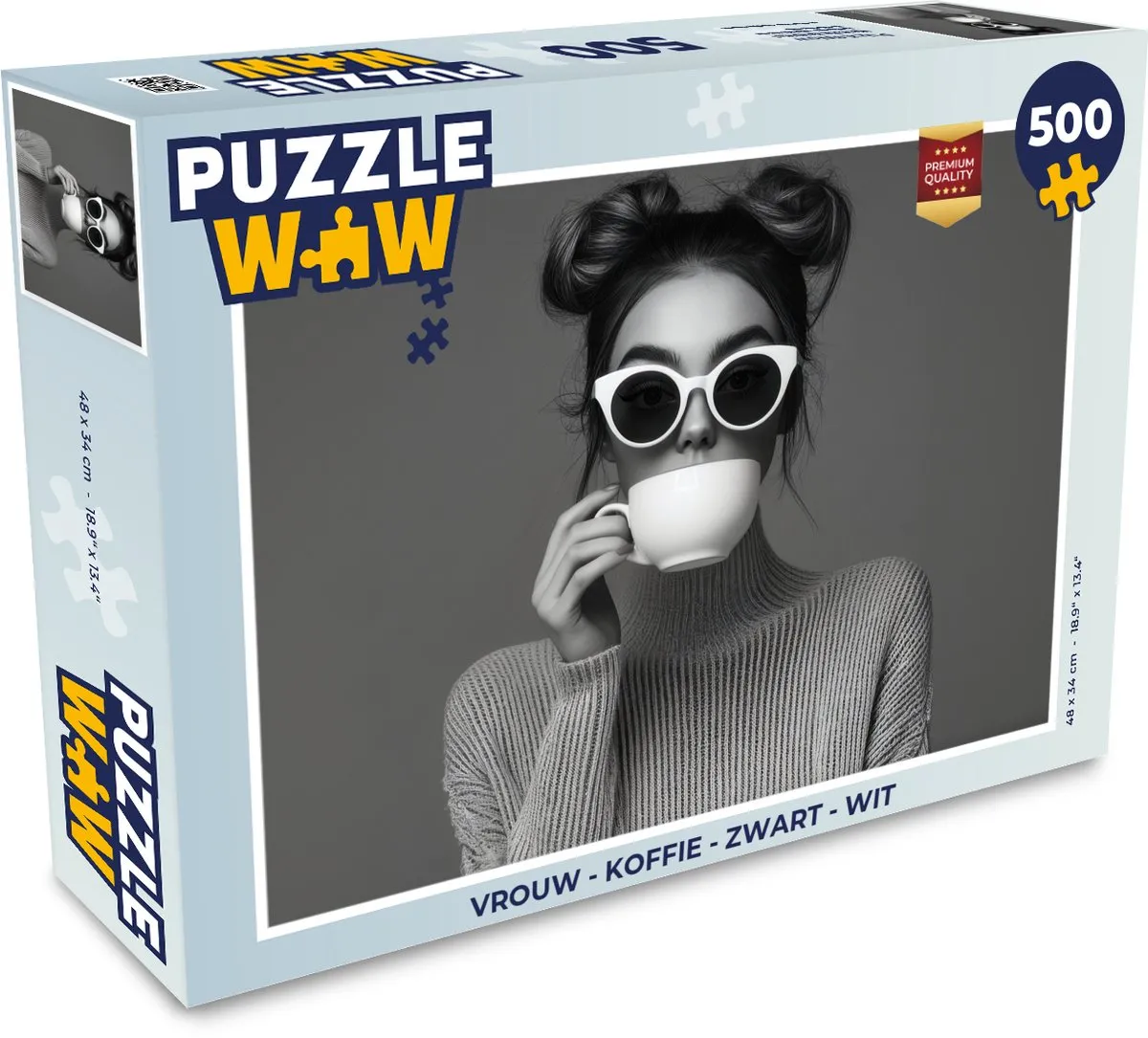 PuzzleWow Legpuzzel Vrouw Koffie 500 Stuks