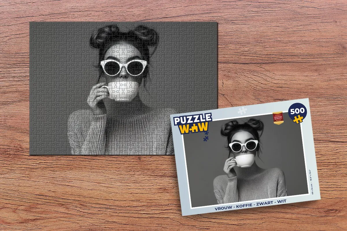 PuzzleWow Legpuzzel Vrouw Koffie 500 Stuks - MPN 8721172699787