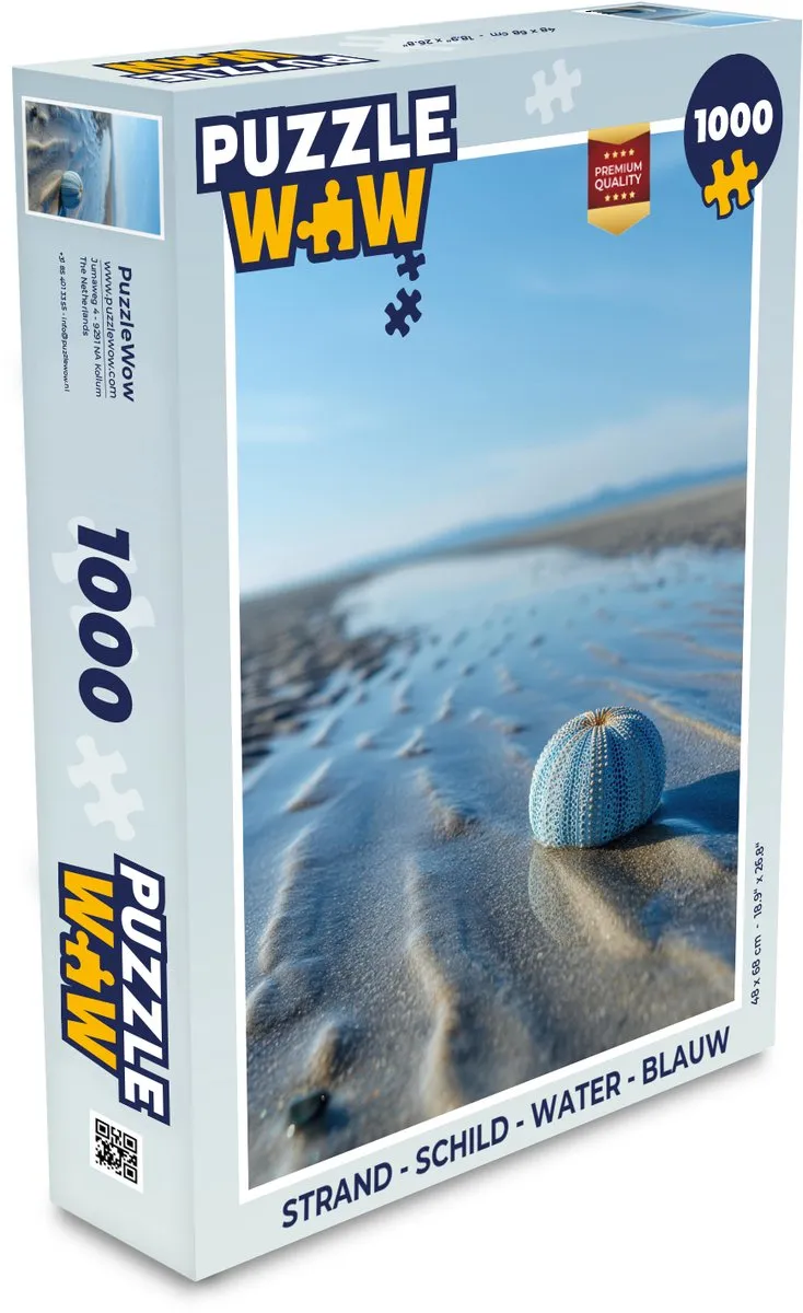 PuzzleWow Legpuzzel 1000 Stuks - Strand & Water - Blauw