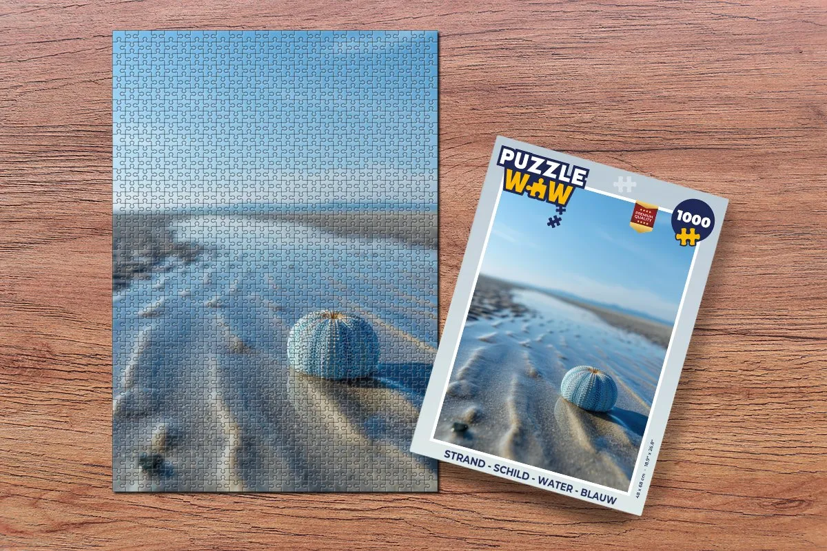 PuzzleWow Legpuzzel 1000 Stuks - Strand & Water - Blauw