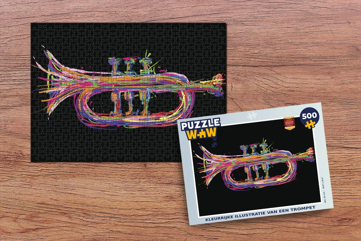 PuzzleWow Legpuzzel Trompet Multicolor - 500 Stukjes