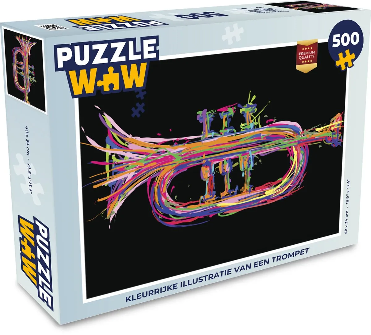 PuzzleWow Legpuzzel Trompet Multicolor - 500 Stukjes