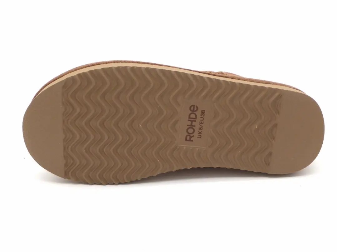Rohde Huggys Dames Pantoffel 7084-76 - Cognac - Maat 38