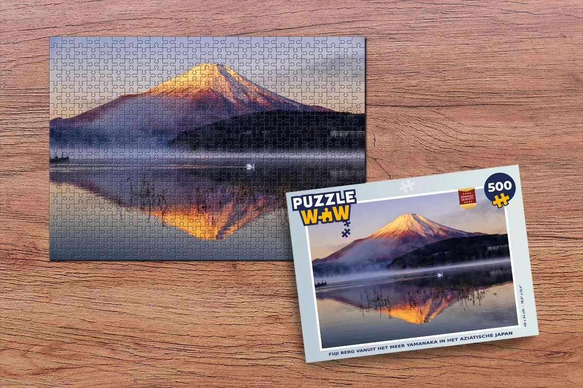PuzzleWow Fuji Berg Yamanaka Legpuzzel 500 Stuks - Multicolor