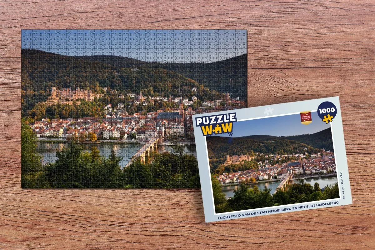PuzzleWow Heidelberg Slot Bergen Legpuzzel 1000 Stuks - Multicolor