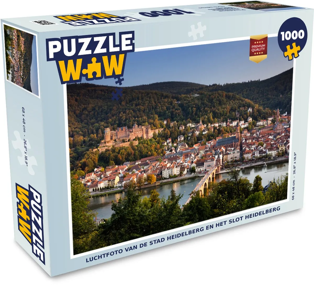 PuzzleWow Heidelberg Slot Bergen Legpuzzel 1000 Stuks - Multicolor
