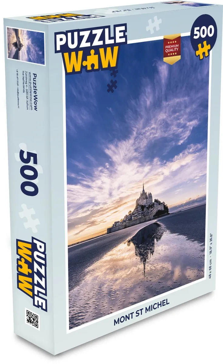 PuzzleWow Mont St Michel Legpuzzel 500 Stuks - Multicolor
