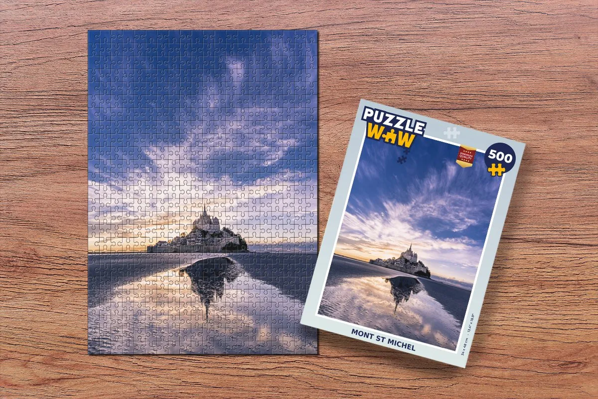 PuzzleWow Mont St Michel Legpuzzel 500 Stuks - Multicolor