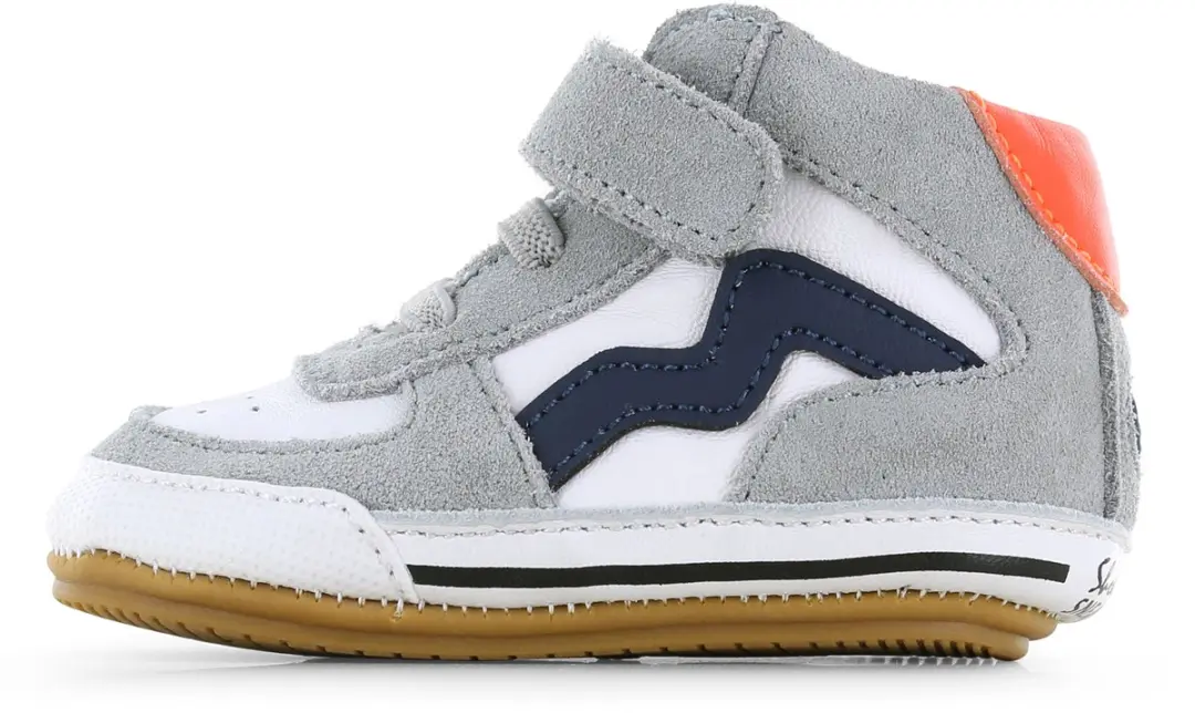 Shoesme Baby-Proof Veterschoenen Grey Blue Orange - Suede - Maat 21