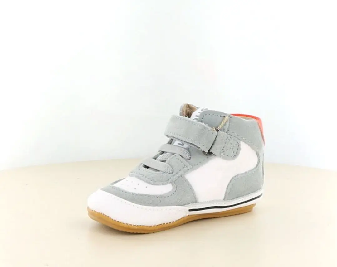 Shoesme Baby-Proof Veterschoenen Grey Blue Orange - Suede - Maat 21