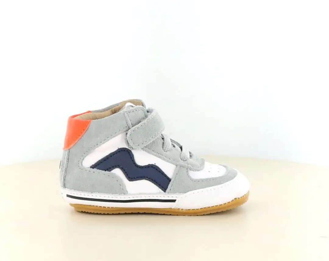 Shoesme Baby-Proof Veterschoenen Grey Blue Orange