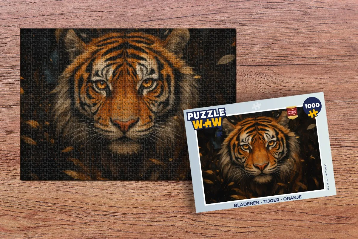 PuzzleWow Legpuzzel Tijger 1000 Stuks - Oranje