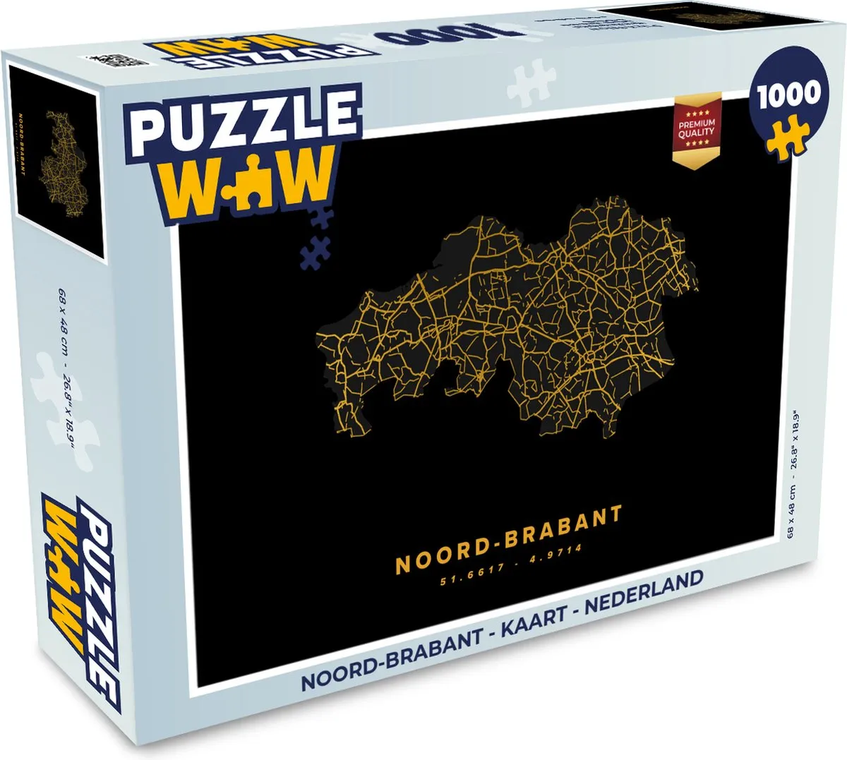 PuzzleWow Noord-Brabant Legpuzzel 1000 Stuks - Multicolor