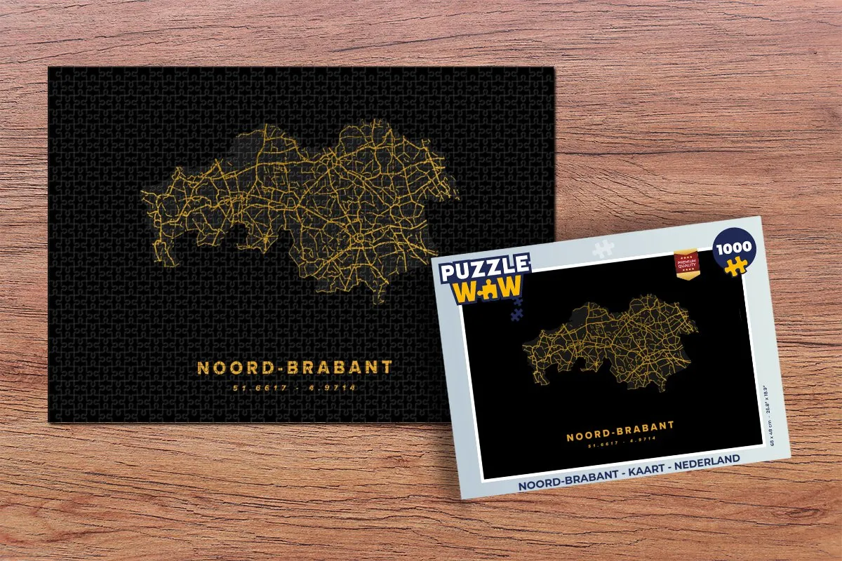 PuzzleWow Noord-Brabant Legpuzzel 1000 Stuks - Multicolor