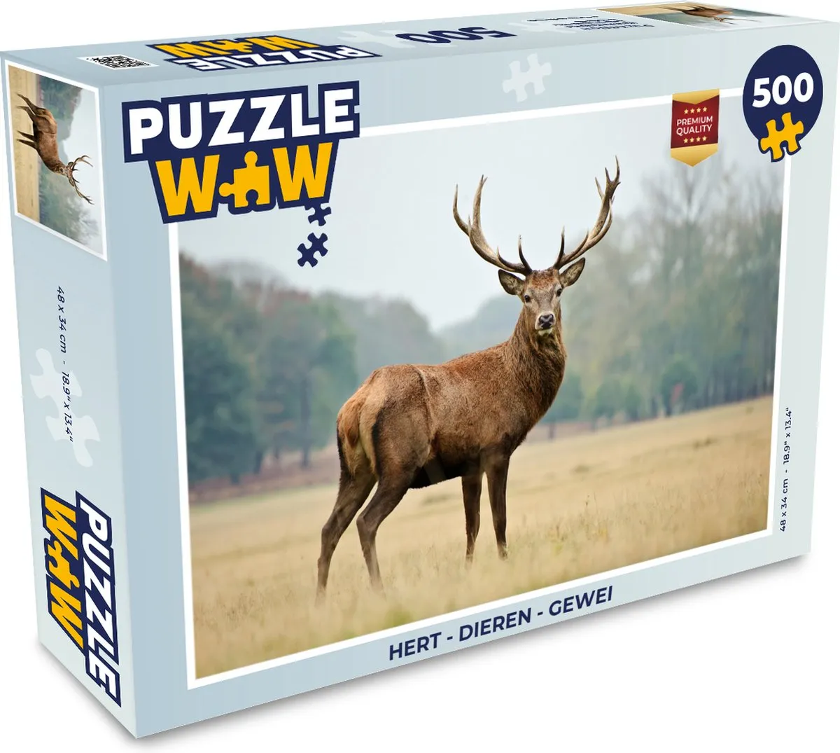 PuzzleWow Hert Legpuzzel 500 Stuks - Multicolor