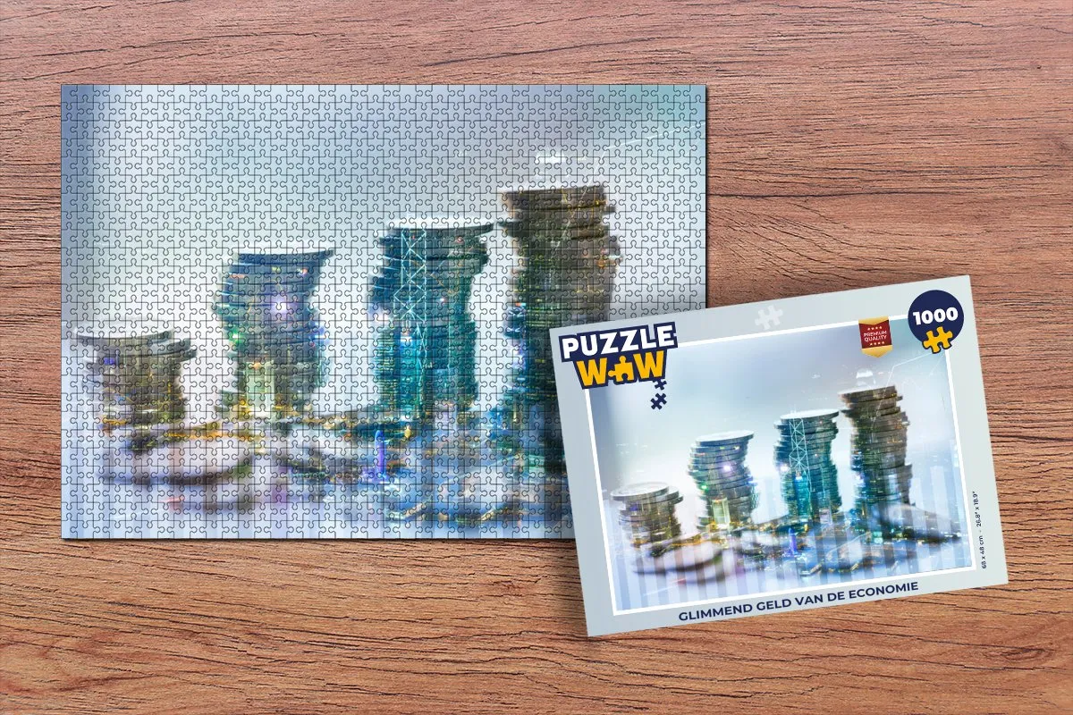PuzzleWow Glimmend Geld Van De Economie Legpuzzel 1000 Stuks - Multicolor