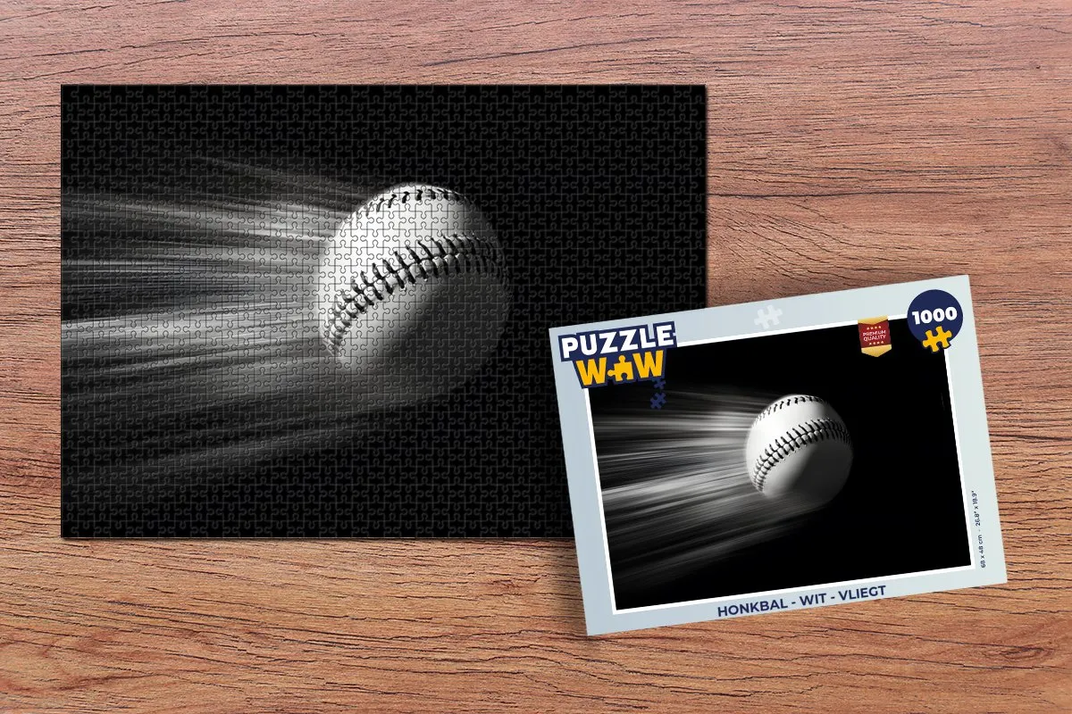 PuzzleWow Honkbal Legpuzzel 1000 Stuks - Wit