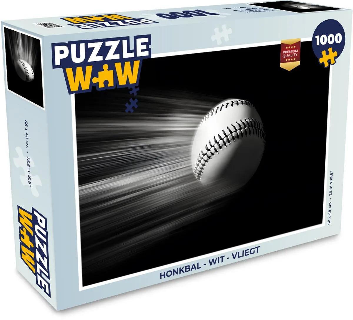 PuzzleWow Honkbal Legpuzzel 1000 Stuks - Wit