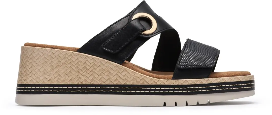 Clarks Kidiki Cove Dames Slipper - Zwart 38