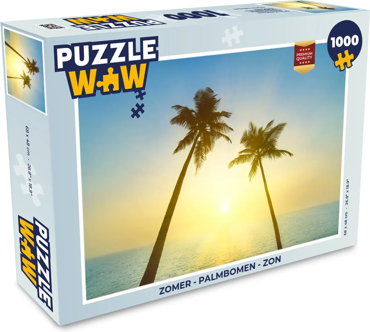 PuzzleWow Legpuzzel Palmbomen Zon 1000 Stuks - Multicolor