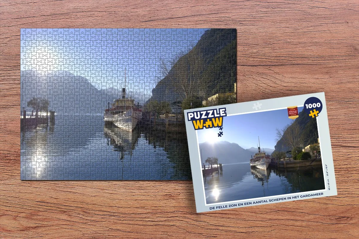 PuzzleWow Gardameer Boot Legpuzzel 1000 Stuks - Multicolor
