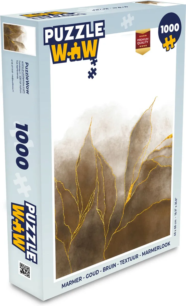 PuzzleWow Marmerlook Legpuzzel 1000 Stuks - Multicolor
