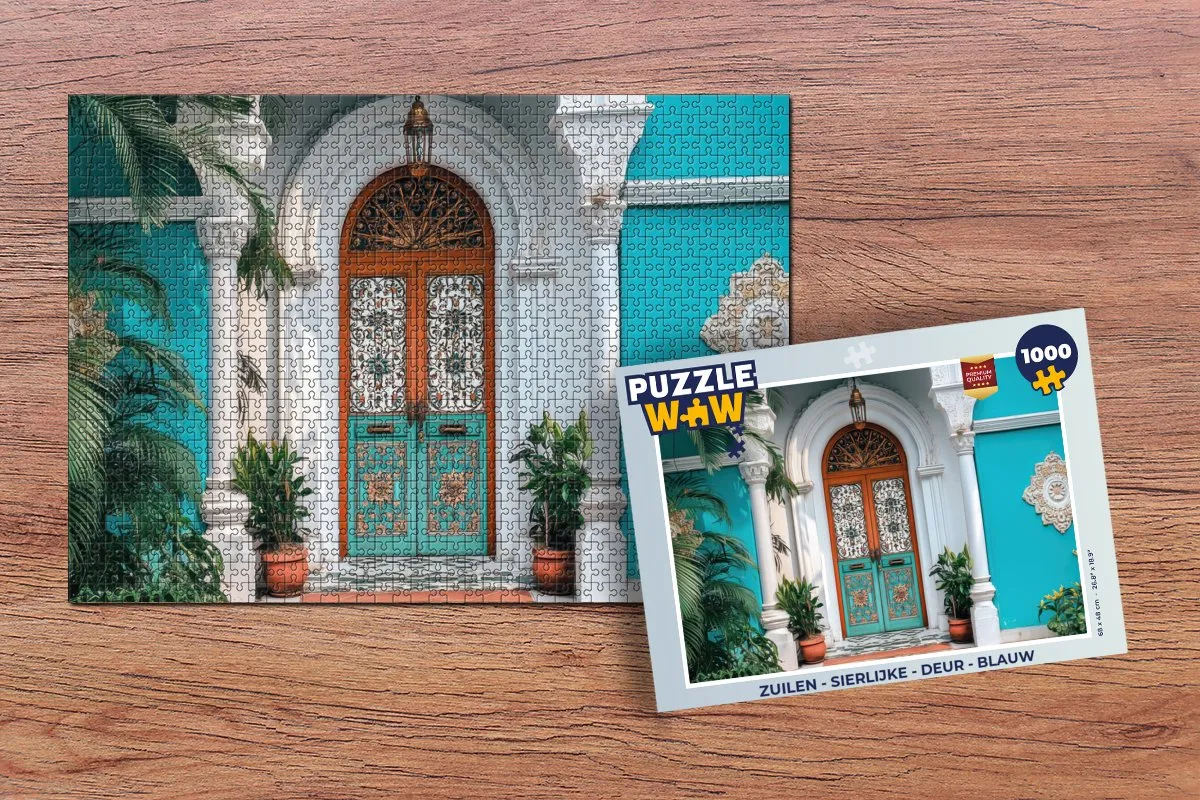 PuzzleWow Puzzel Zuilen Deur 1000 Stuks - Blauw