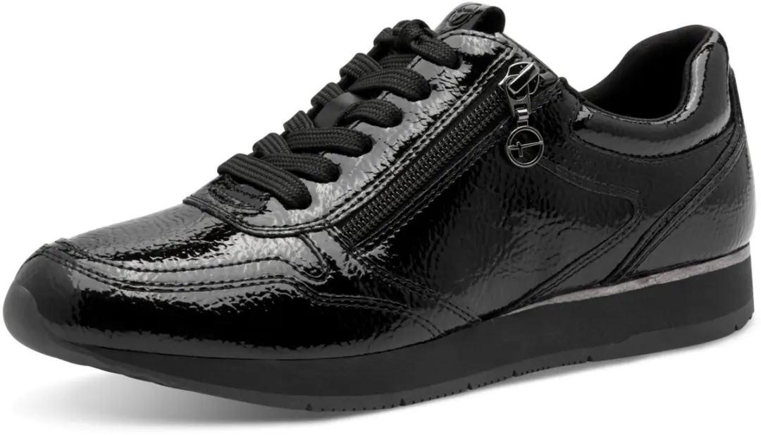 Tamaris trainers 1-23603-42 018 Lage Top Vrouwen Vegan M2363341 glanzend zwart