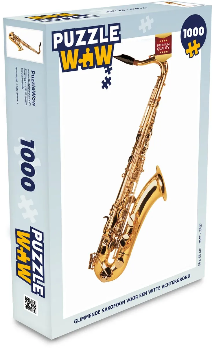 PuzzleWow Glimmende Saxofoon Legpuzzel 1000 Stuks - Multicolor