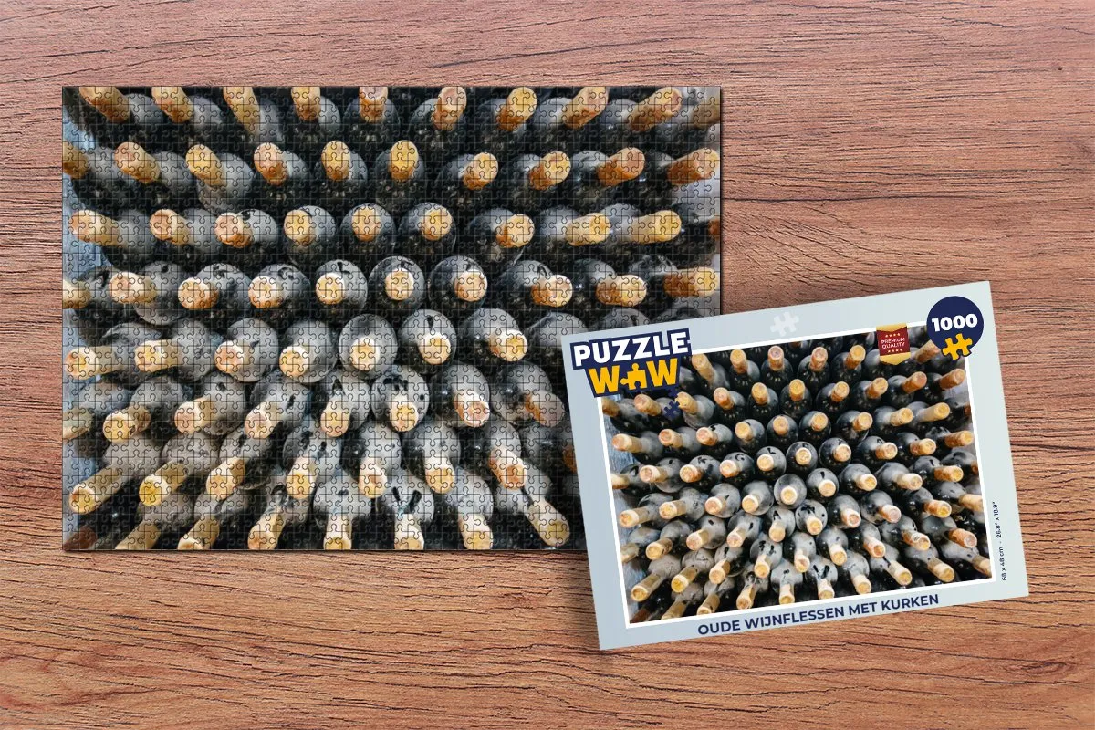PuzzleWow Legpuzzel Oude Wijnflessen 1000 Stuks - Multicolor