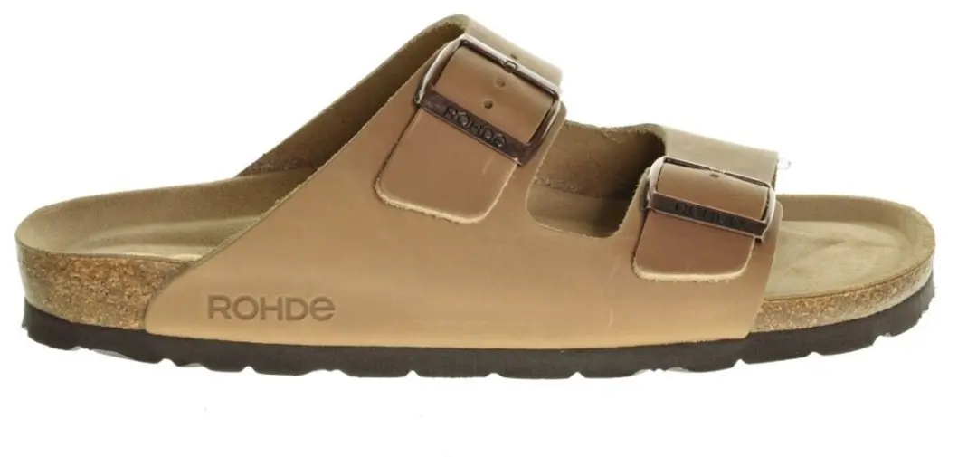 Rohde Slippers Leder Natur maat 44