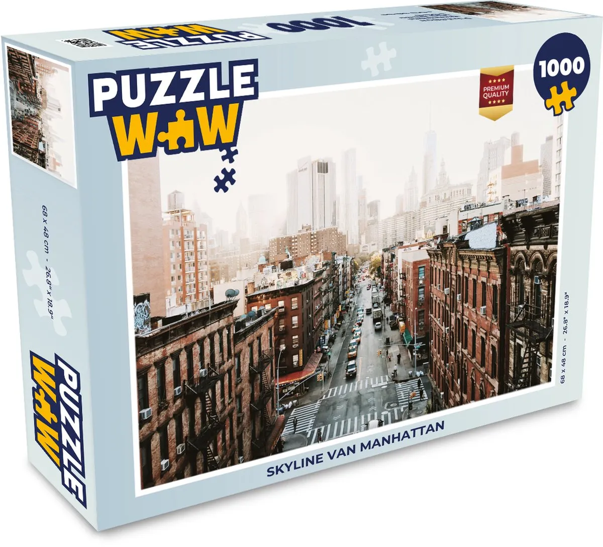 PuzzleWow New York Skyline Manhattan Legpuzzel 1000 Stuks - Multicolor