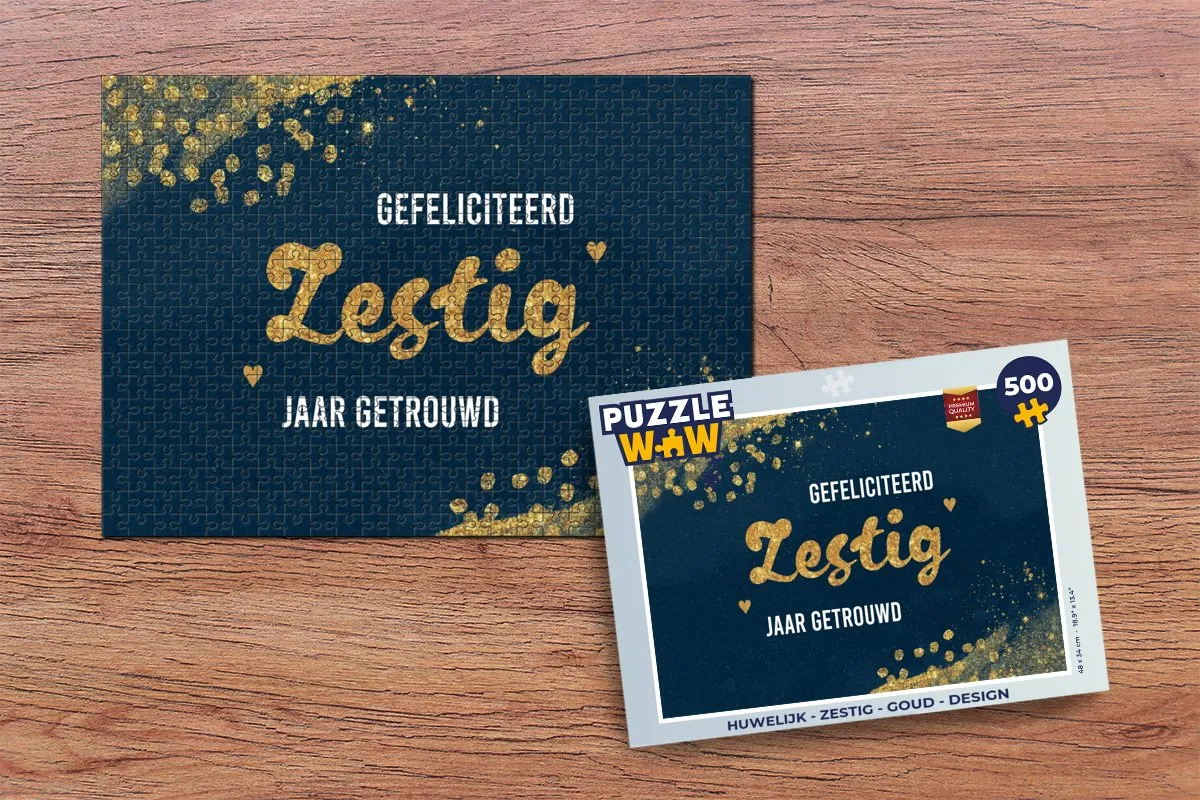 PuzzleWow Gefeliciteerd Zestig Jaar Getrouwd Legpuzzel 500 Stuks - Multicolor