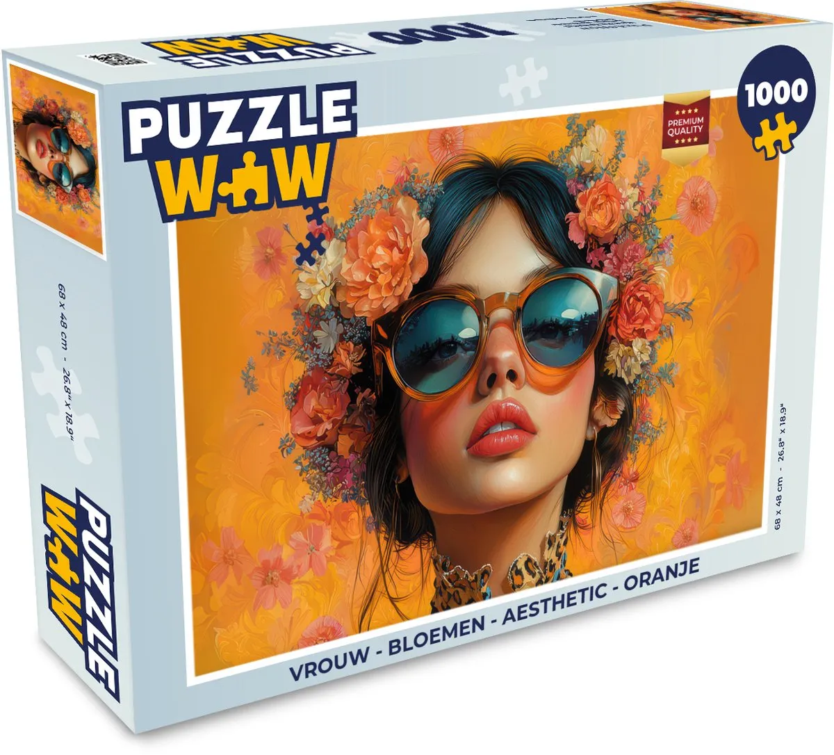 PuzzleWow Legpuzzel 1000 Stuks - Oranje Bloemen