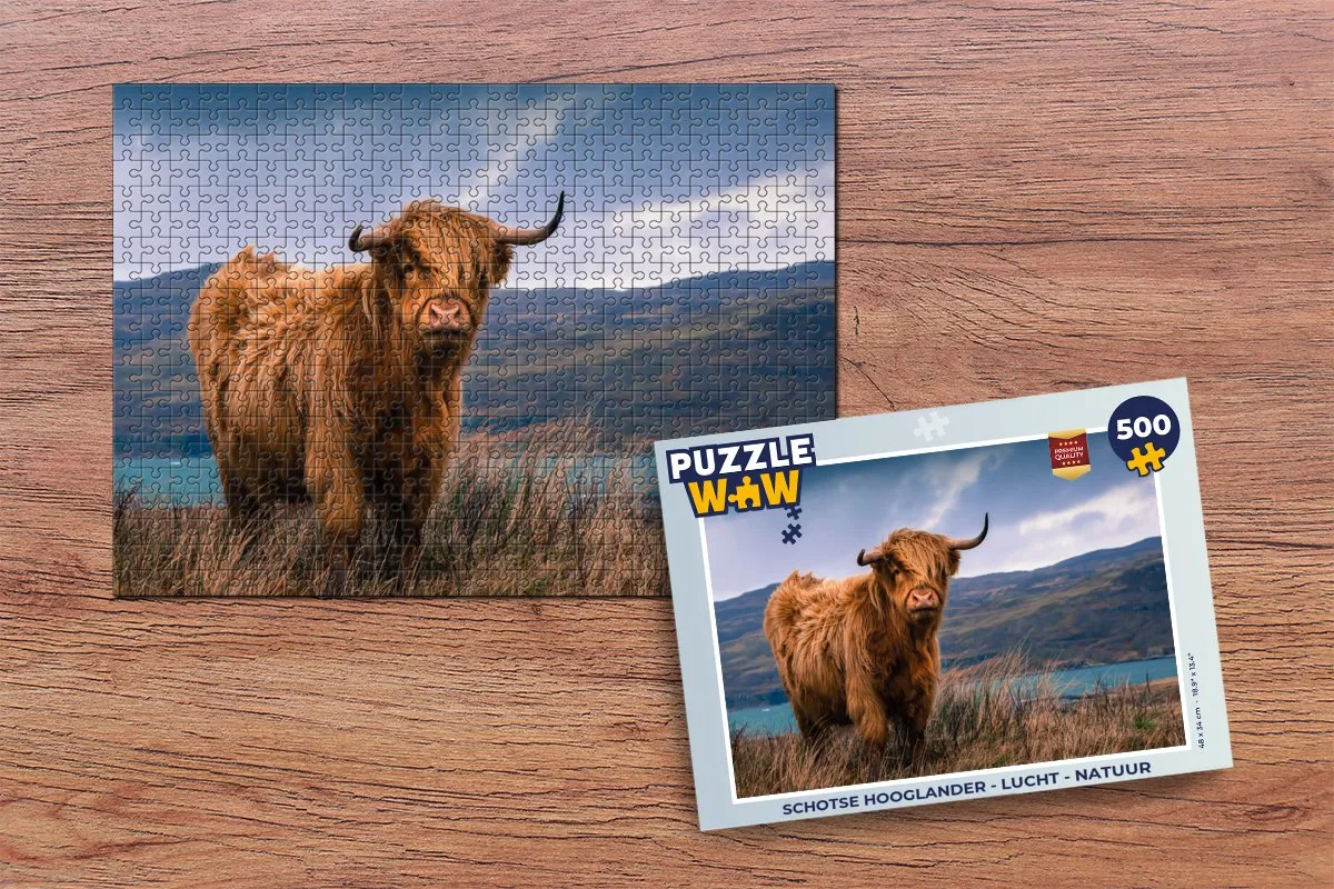 PuzzleWow Schotse Hooglander Legpuzzel 500 Stuks - Multicolor