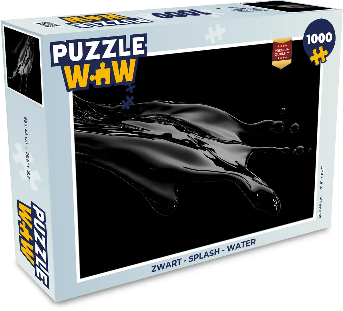 PuzzleWow Splash Puzzel 1000 Stuks - Zwart