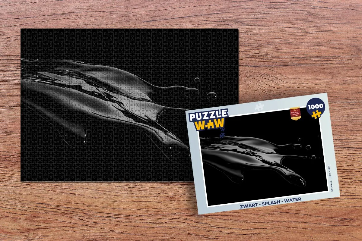 PuzzleWow Splash Puzzel 1000 Stuks - Zwart