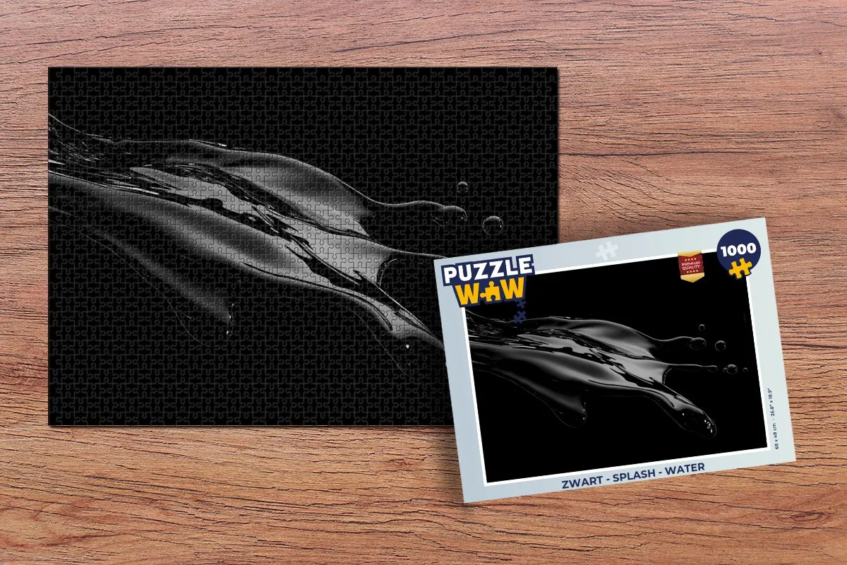 PuzzleWow Splash Puzzel 1000 Stuks - Zwart