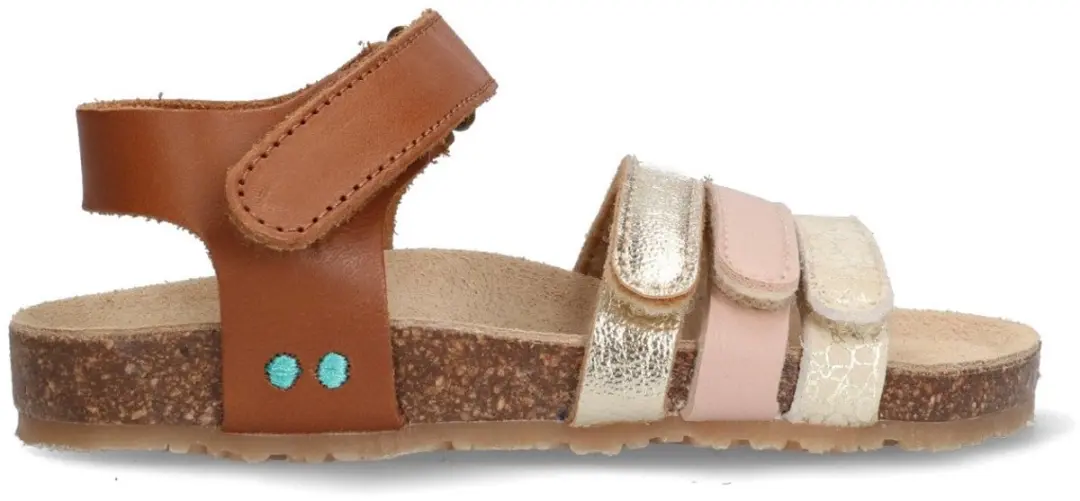 Babs Beach Platte Sandalen Meisjes Cognac