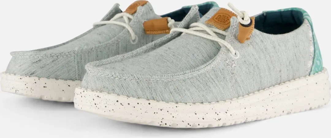 HEYDUDE Wendy Heathered Slub Instappers blauw