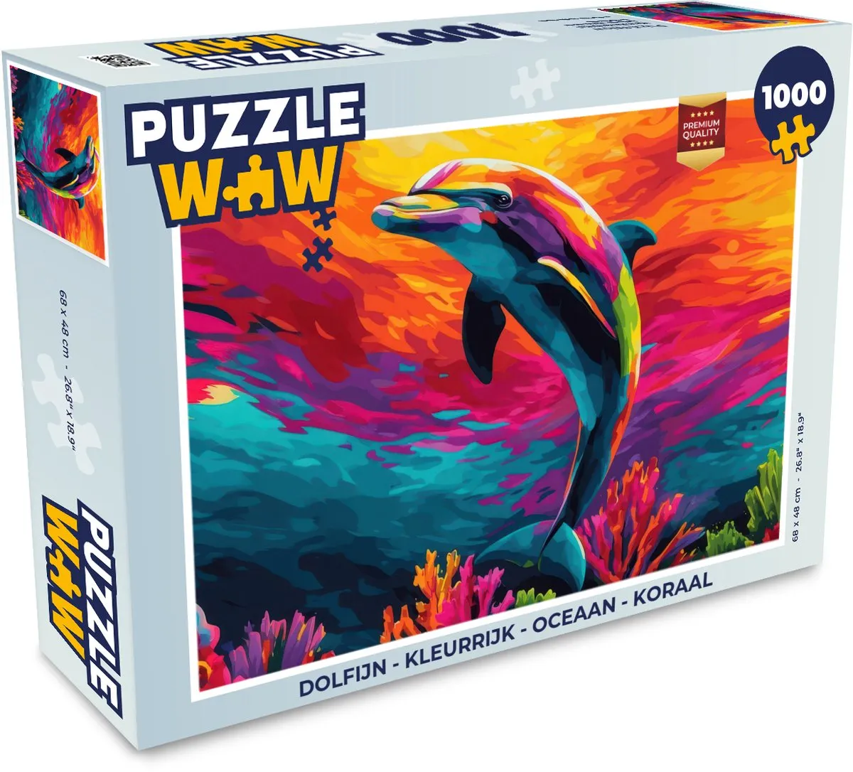 PuzzleWow Dolfijn Legpuzzel 1000 Stuks - Kleurrijk