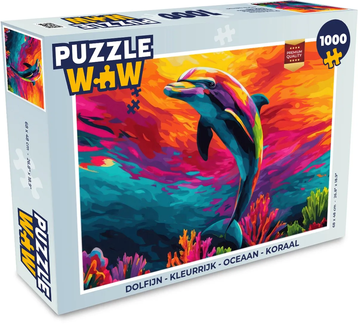 PuzzleWow Dolfijn Legpuzzel 1000 Stuks - Kleurrijk
