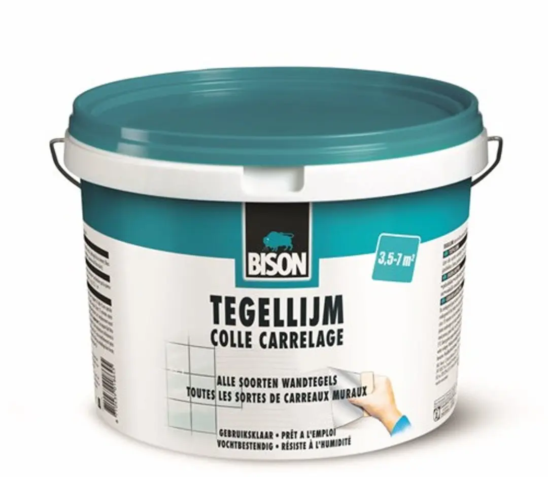 Bison Tegellijm emmer 7 Kg, voor alle soorten wandtegels, vochtbestendig, makkel