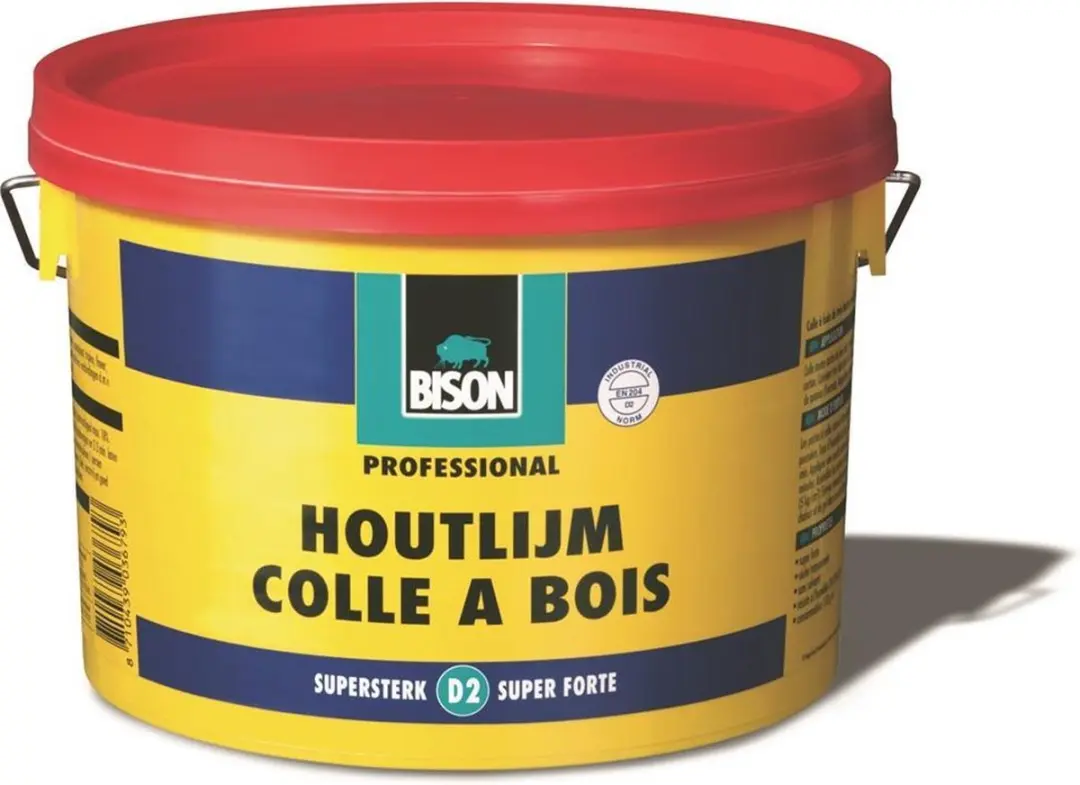 Bison Houtlijm emmer 3 kg, hoogwaardige, vochtbestendige witte houtlijm, droogt